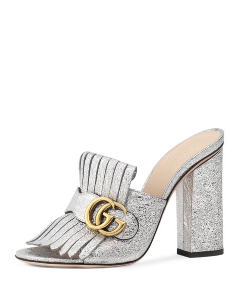 gucci silver marmont sandals|Gucci Marmont sandals review.